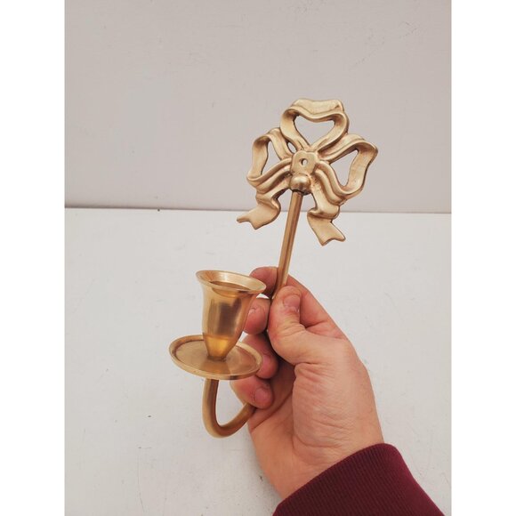 vintage Brass Wall Sconce Candle holder brass wall sconces candle sconces - Picture 4 of 10